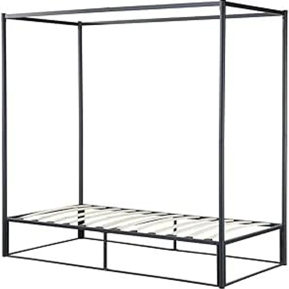 BOXED BIRLEA 90CM FARRINGDON METAL 4 POSTER BED BLACK