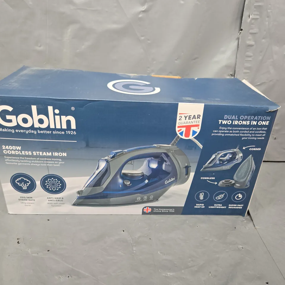 BOXED GOBLIN 2400W CORDLESS STEAM IRON