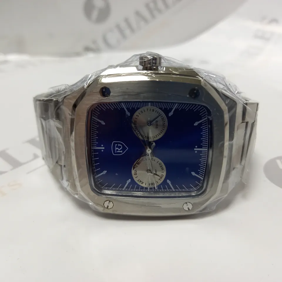 MENS RAYMOND GAUDIN WATCH – MULTI FUNCTION DIAL – STAINLESS CASE & STRAP – 5ATM WATER RESISTANT - WOODEN GIFT BOX
