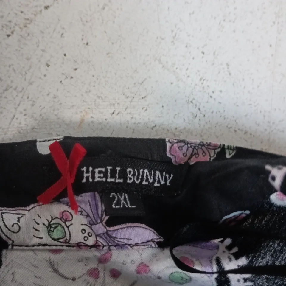 HELL BUNNY WOMEN'S SKIRT – BLACK PRINT, 2XL