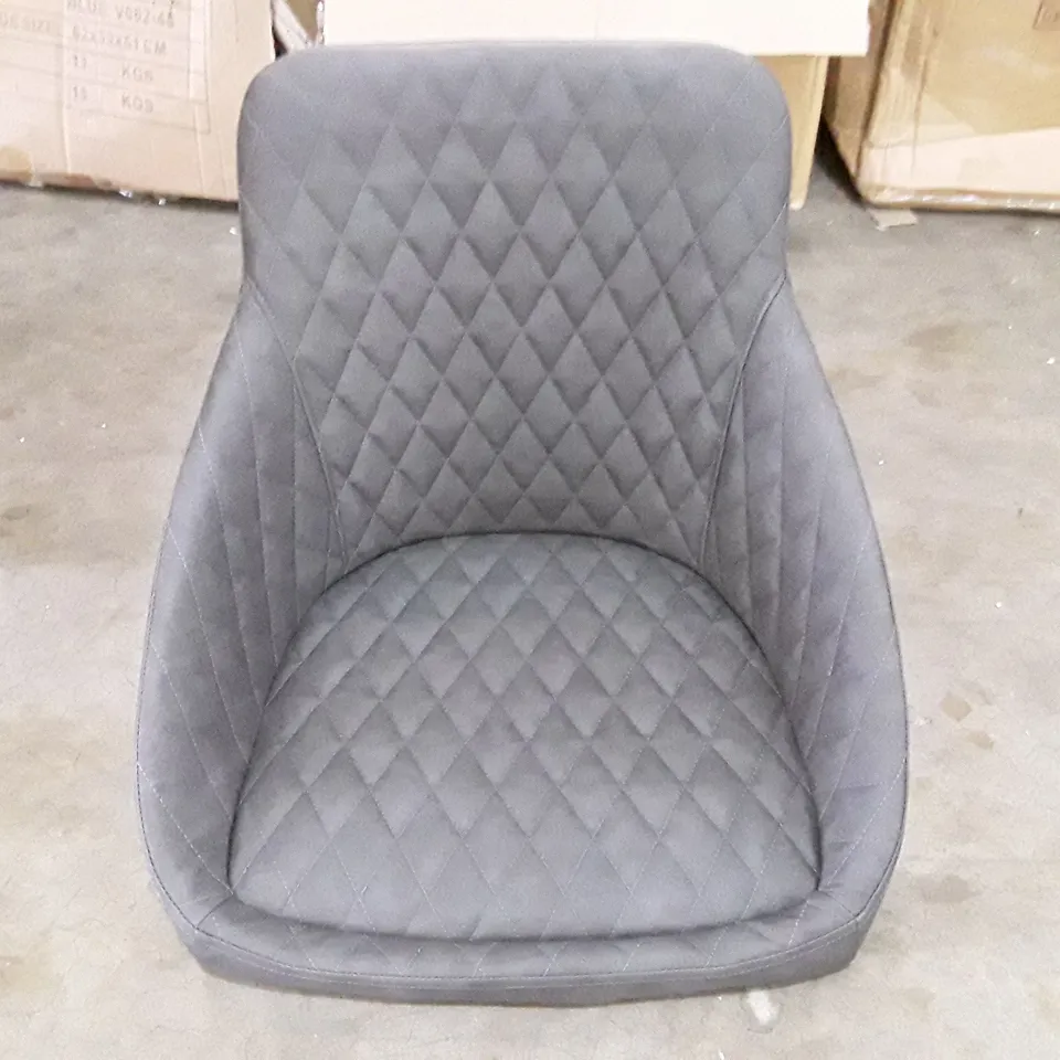 BOXED SET OF 2 CHARCOAL GREY PADDED DINING TABLE SEATS