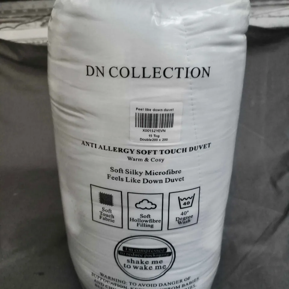 DN COLLECTION ANTI-ALLERGY SOFT TOUCH DUVET – 15 TOG, DOUBLE, MICROFIBRE
