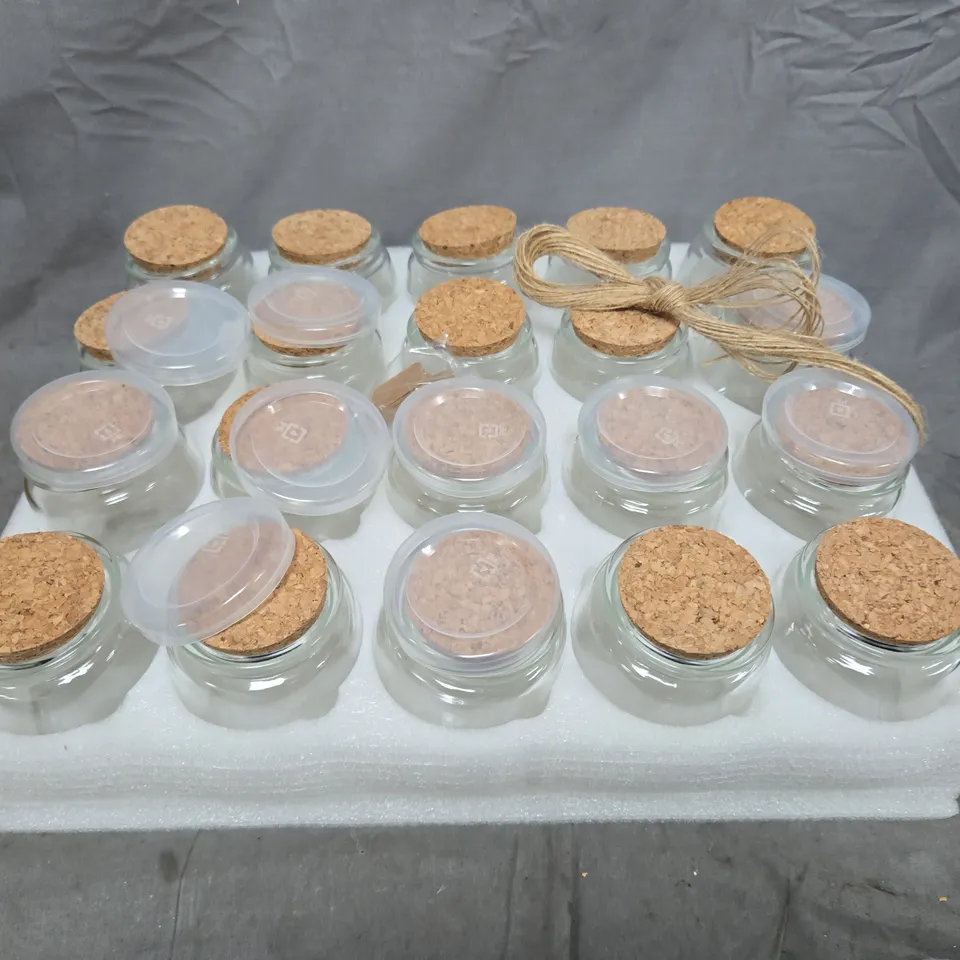 GLASS STORAGE JARS WITH CORK LIDS