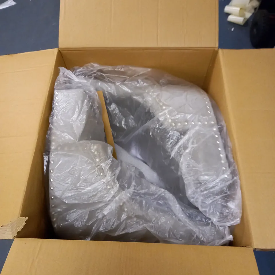 BOXED PAIR OF WARWICK DINING CHAIRS - GREY/OAK EFFECT RRP £229