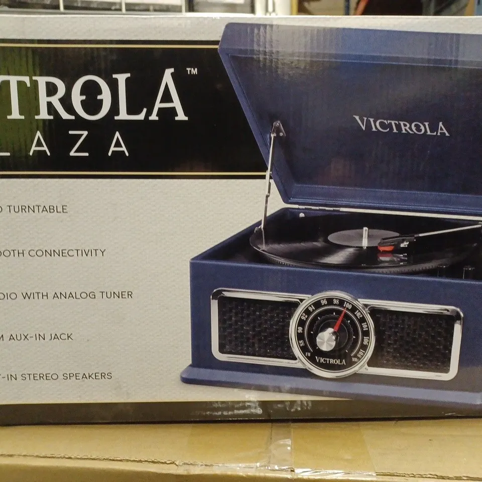 VICTROLA PLAZA TURNTABLE SOUND SYSTEM - NAVY