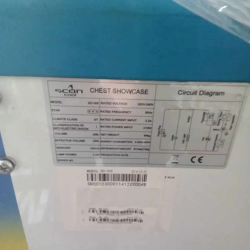SCAN COOL SD-305 220L COMMERCIAL FREEZER