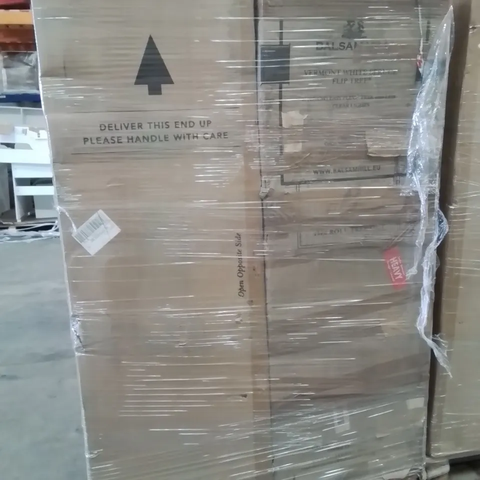 PALLET OF VERMONT WHITE SPRUCE FLIP TREE WITH LED LIGHTS 