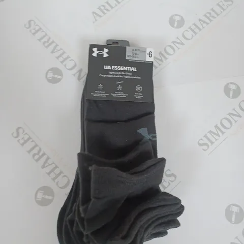 UNDER ARMOUR LIGHTWEIGHT SOCKS SIZE 12-15 - PACK OF 6