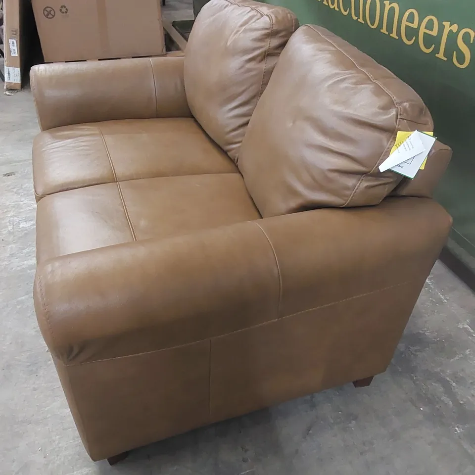 BAILEY 2 SEATER LEATHER SOFA - TAN