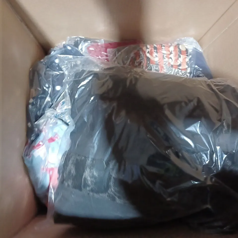 BOX OF APPROXIMATELY 10 ASSORTED CLOTHING ITEMS IN VARIOUS STYLES AND SIZES TO INCLUDE FINERY, ETC