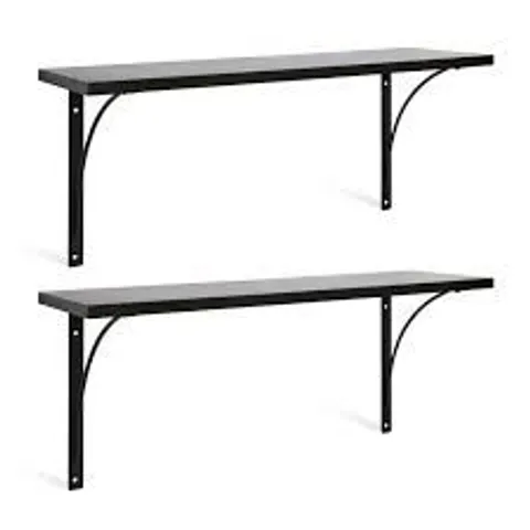 BOXED HABITAT SET OF 2 BRACKET SHELVES - BLACK