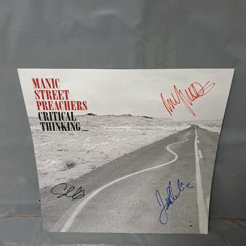 MANIC STREET PREACHERS CRITICAL THINKING SIGNED PRINT - COLLECTION ONLY