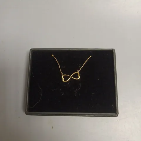 THE LOVE GOLD COLLECTION INTERTWINED HEARTS ROPE CHAIN NECKLACE