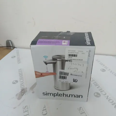 SIMPLE HUMAN LIQUID SOAP OR SANITIZER SENSOR PUMP/DISPENSER