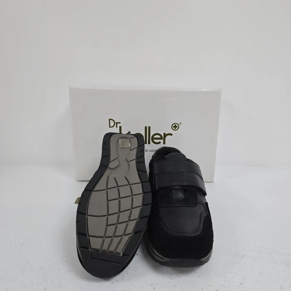 DR KELLER BLACK VELCRO-STRAP SHOES – BOXED SIZE UK 9