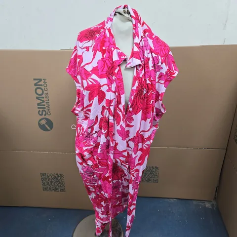 BONPRIX WOMEN'S PINK FLORAL JUMPSUIT - UK 2XL (EU 52/54)