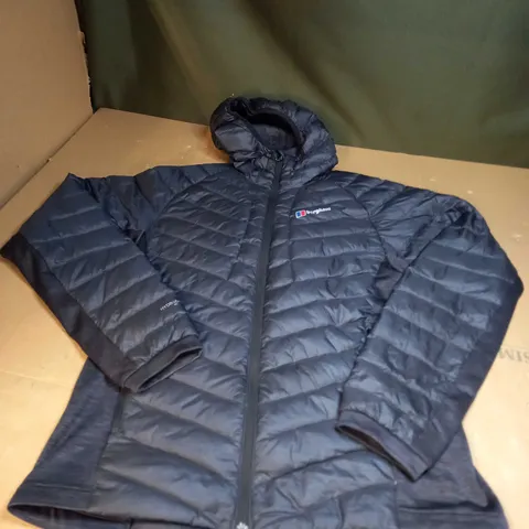 BLACK QUILTED BERGHAUS COAT SIZE L