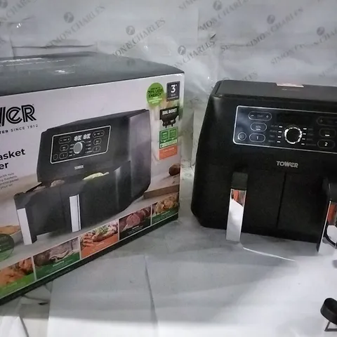BOXED TOWER 8 LITRE DUAL BASKET AIR FRYER 