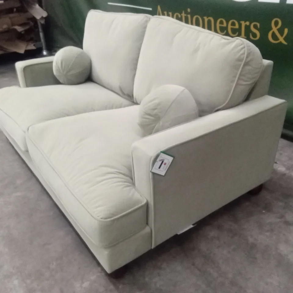 QUALITY DESIGNER ADDISON 2 SEATER SAGE GREEN VELVET SOFA
