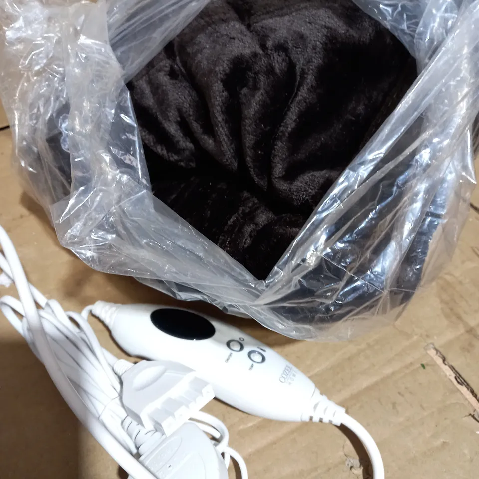 COZEE HOME HEATED PLUSH WEARABLE BLANKET - CHOCOLATE