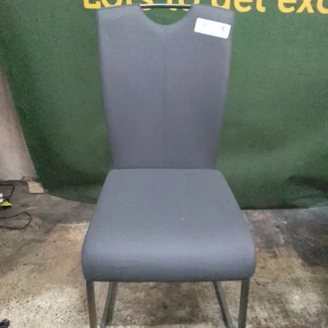 DARK GREY LEATHER DINING CHAIR