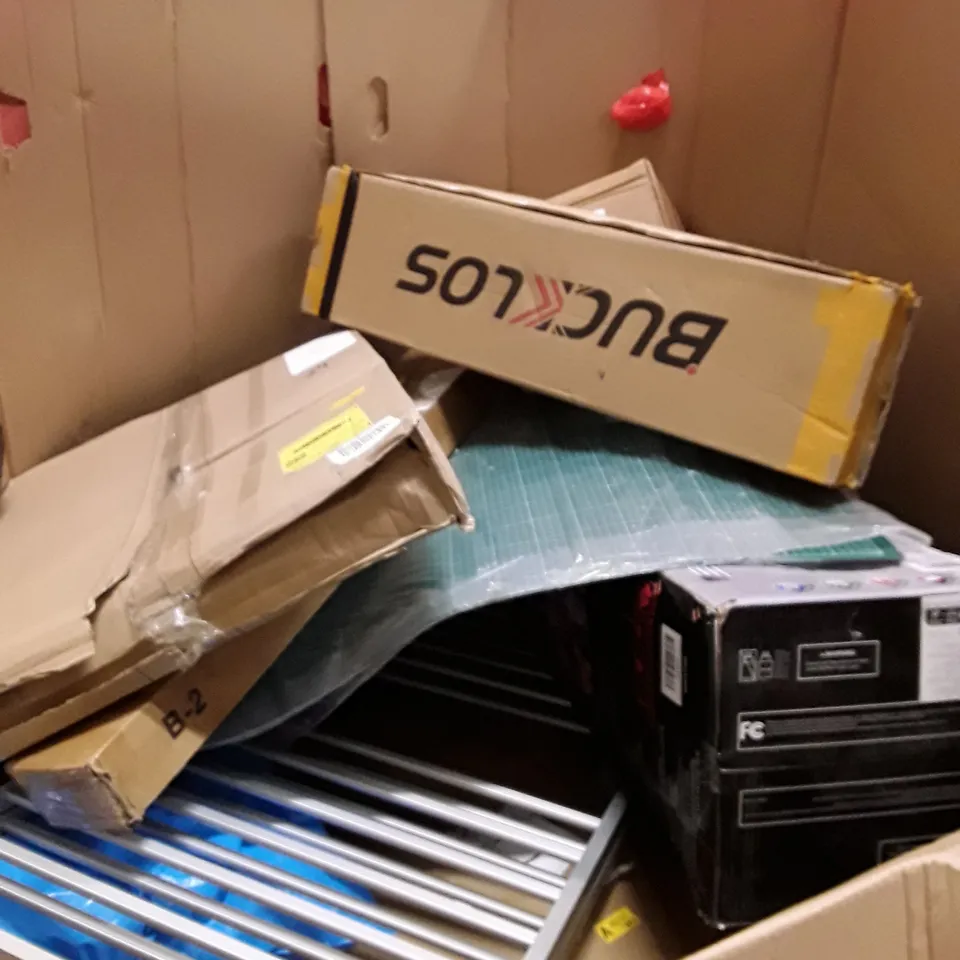 PALLET OF ASSORTED HOUSEHOLD GOODS AND PRODUCT TO INCLUDE; BABY BEACH TENT, ELECTRIC CLOTHES DRYER, BOXED FURNITURE ETC