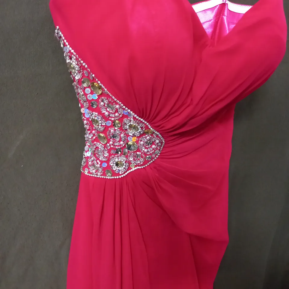 RED EMBELLISHED OCCASIONAL DRESS - 6