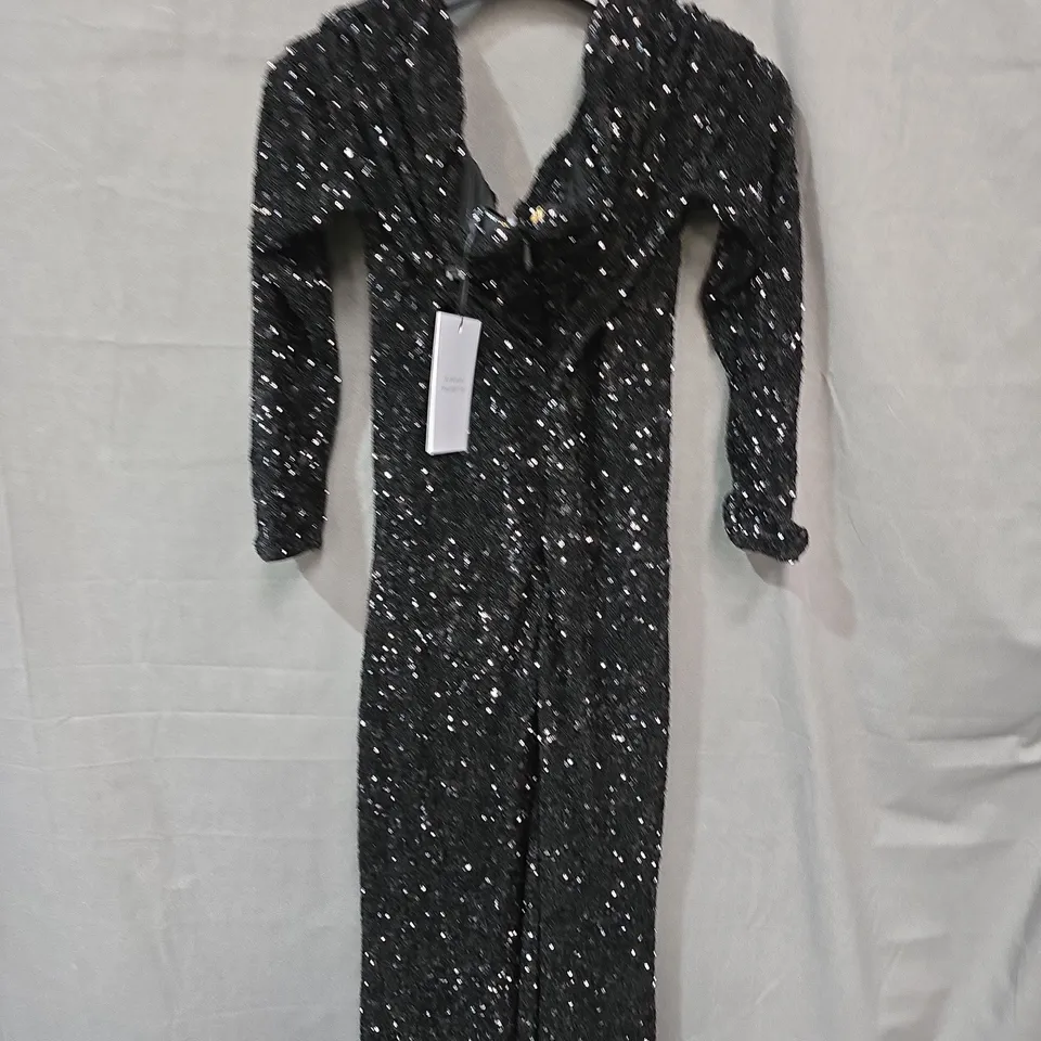 Club L London Black Sequin Maxi Dress/Jumpsuit – Evening Wear 