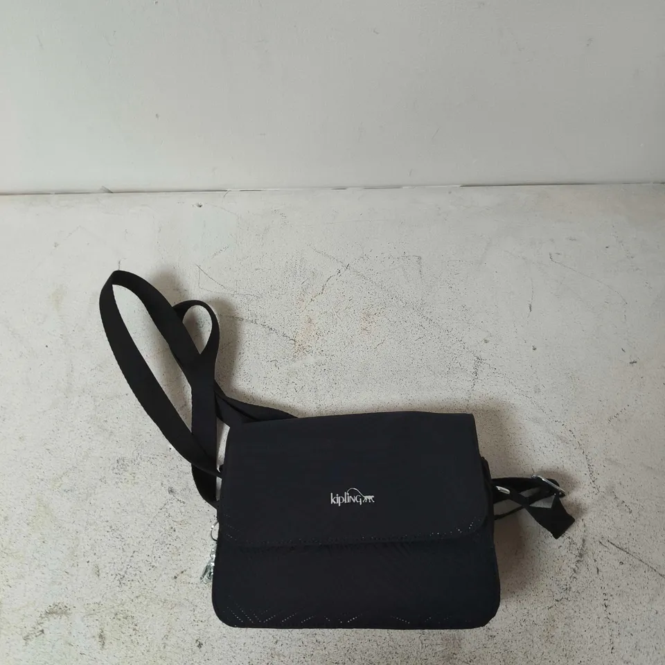 KIPLING CROSSBODY BAG – BLACK QUILTED NYLON WITH MONKEY CHARM