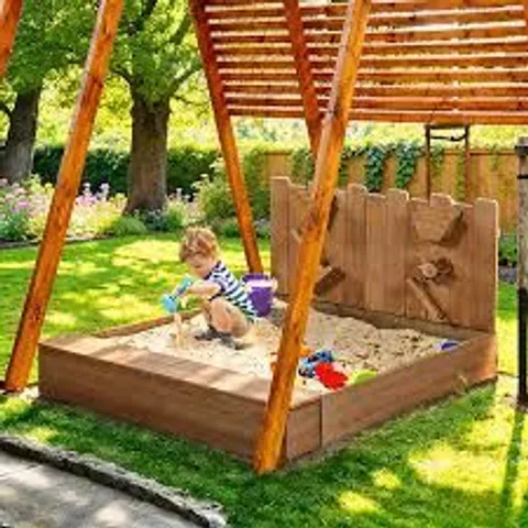 BOXED YAHEETECH 53x44.5in WOOD SAND BOX FOR KIDS - NATURAL WOOD (1 BOX)