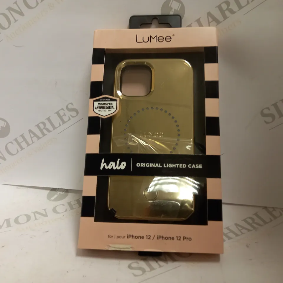 LUMEE HALO ORIGINAL LIGHTED CASE IN GOLD EFFECT - IPHONE 12/12 PRO