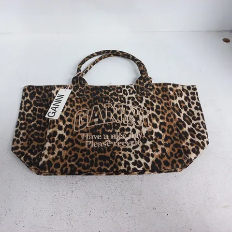GANNI MEDIUM SHOPPER IN ANIMAL SPOT