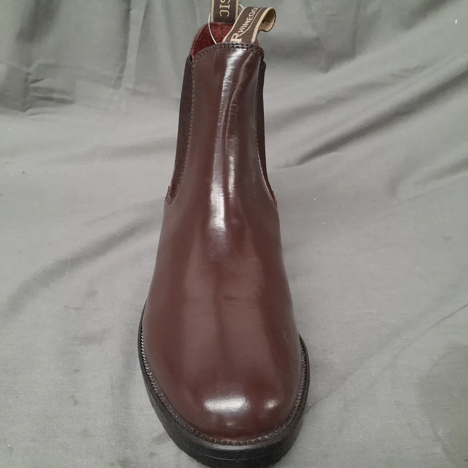 BOXED PAIR OF RHINEGOLD ANKLE BOOTS IN DARK BROWN SIZE 9