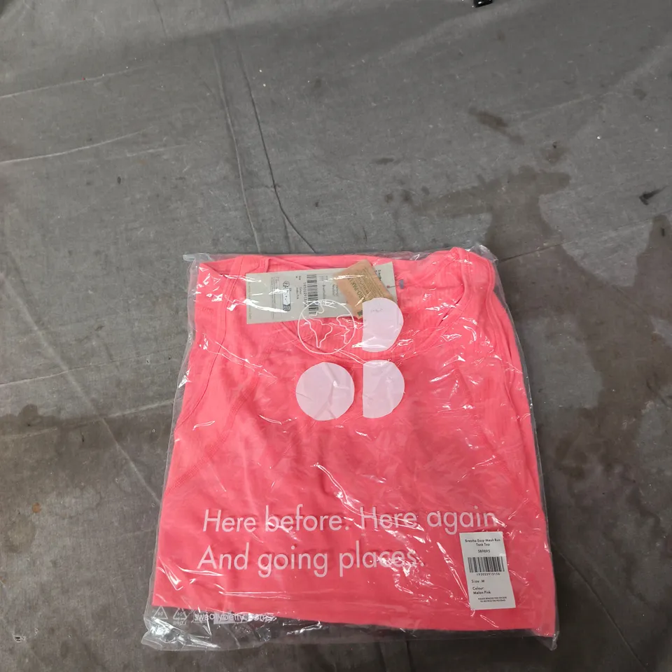 SWEATY BETTY BREATHE EASY MESH RUN TANK TOP – MELON PINK, SIZE M