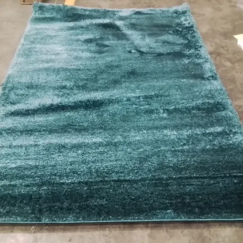 LUX SHAGGY AREA RUG MACHINE WOVEN RECTANGLE DARK GREEN APPROXIMATELY 160X230CM