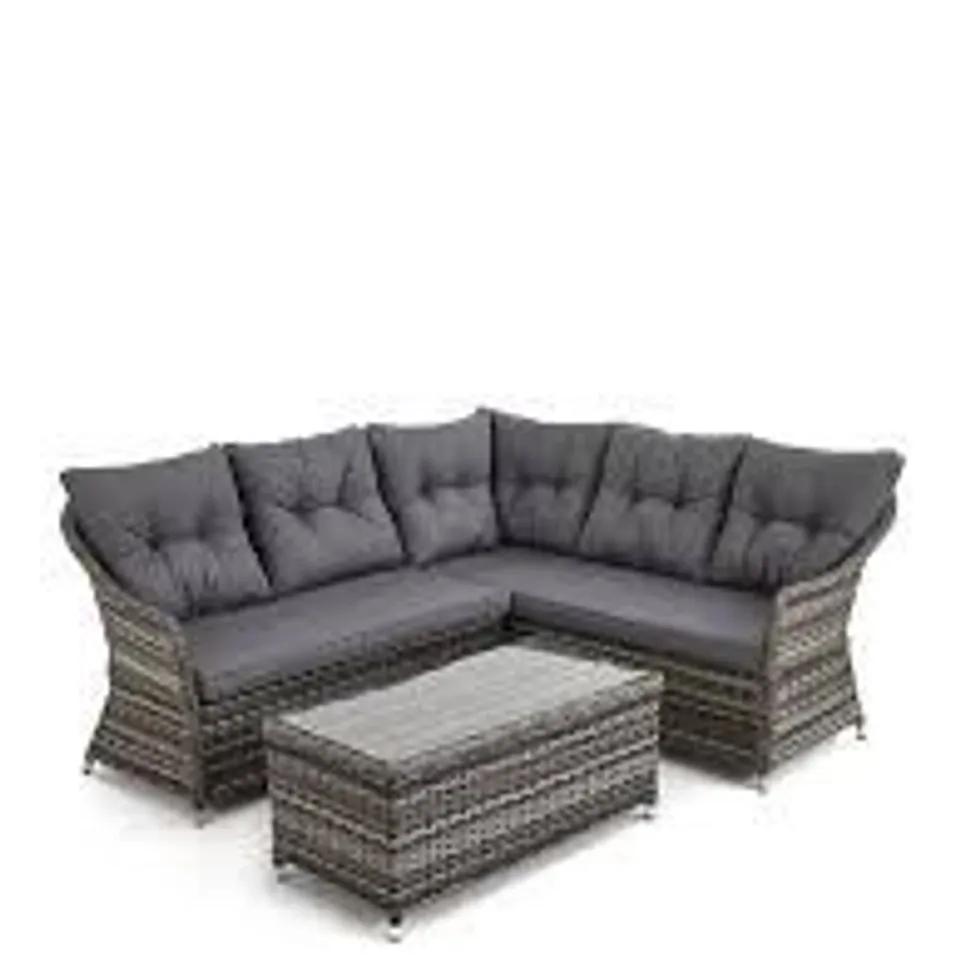 BOXED FLORIDA CORNER SOFA SET KD (1 BOX) - GREY