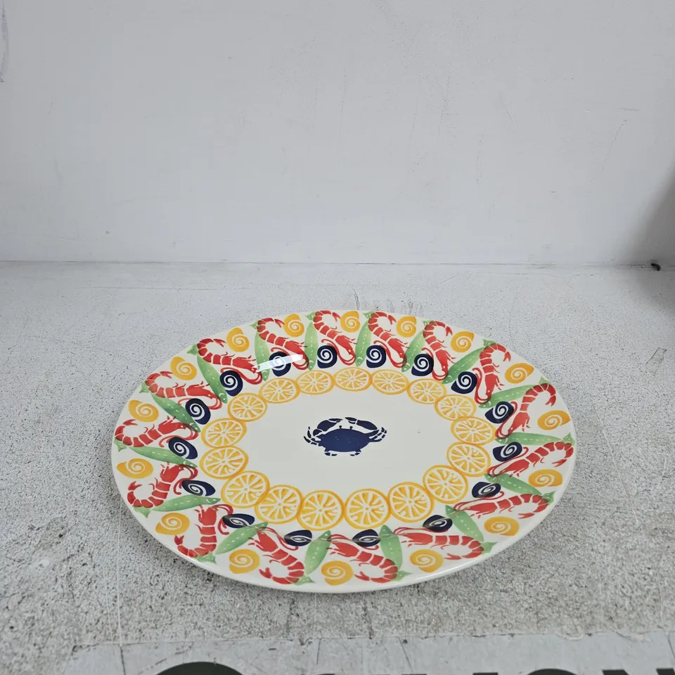 EMMA BRIDGEWATER CRABS & SHRIMPS MEDIUM OVAL PLATTER BY EMMA BRIDGEWATER