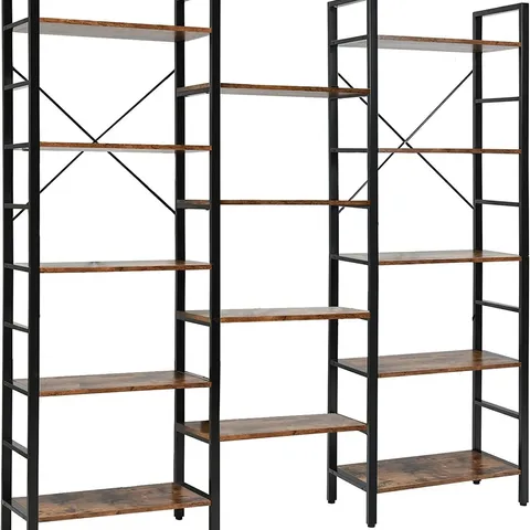 BOXED COSTWAY 5-TIER INDUSTRIAL BOOKSHELF WITH 14 OPEN SHELVES FOR HOME OFFICE (1 BOX)