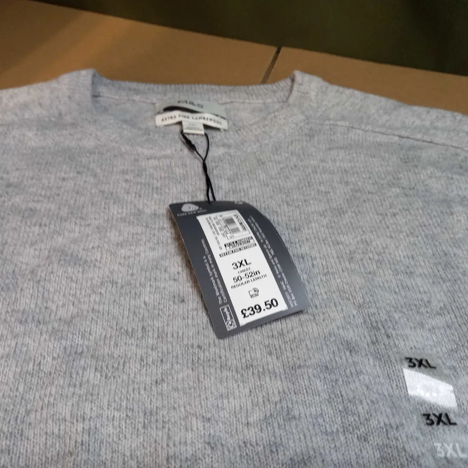 M&S GREY MARL SOFT KNIT JUMPER - 3XL