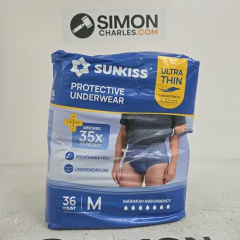 SUNKISS PROTECTIVE UNDERWEAR β MEN'S, SIZE UK M, 36 COUNT