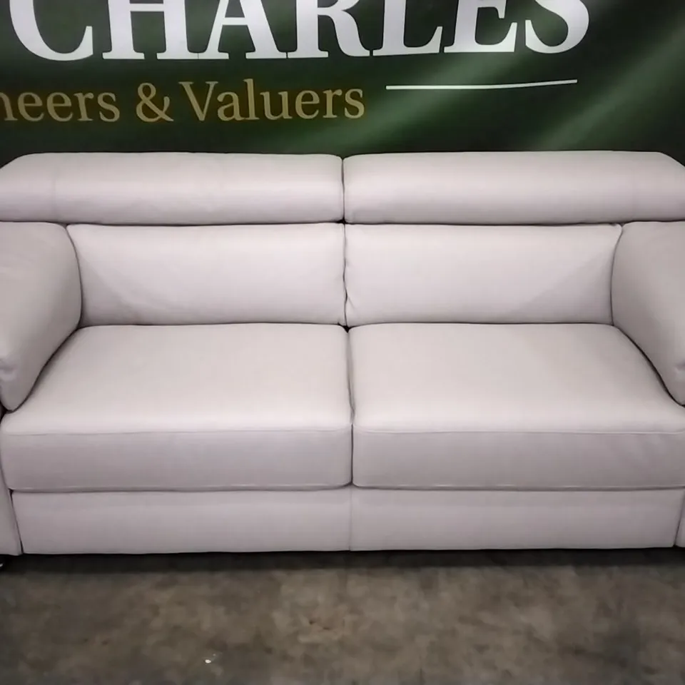 QUALITY ITALIAN DESIGNER MELO SOFA WHITE GREY LEATHER