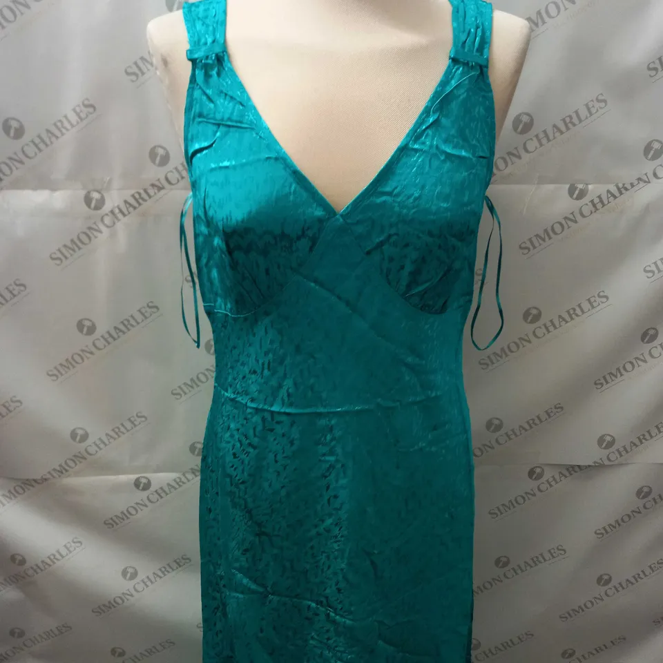 OLIVER BONAS BILLARD GREEN SATINSLIP DRESS SIZE 10