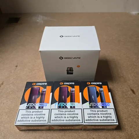 APPROXIMATELY 15 ASSORTED E-CIGARETTE PRODUCTS TO INCLUDE - ASPIRE, GEEKVAPE ETC 