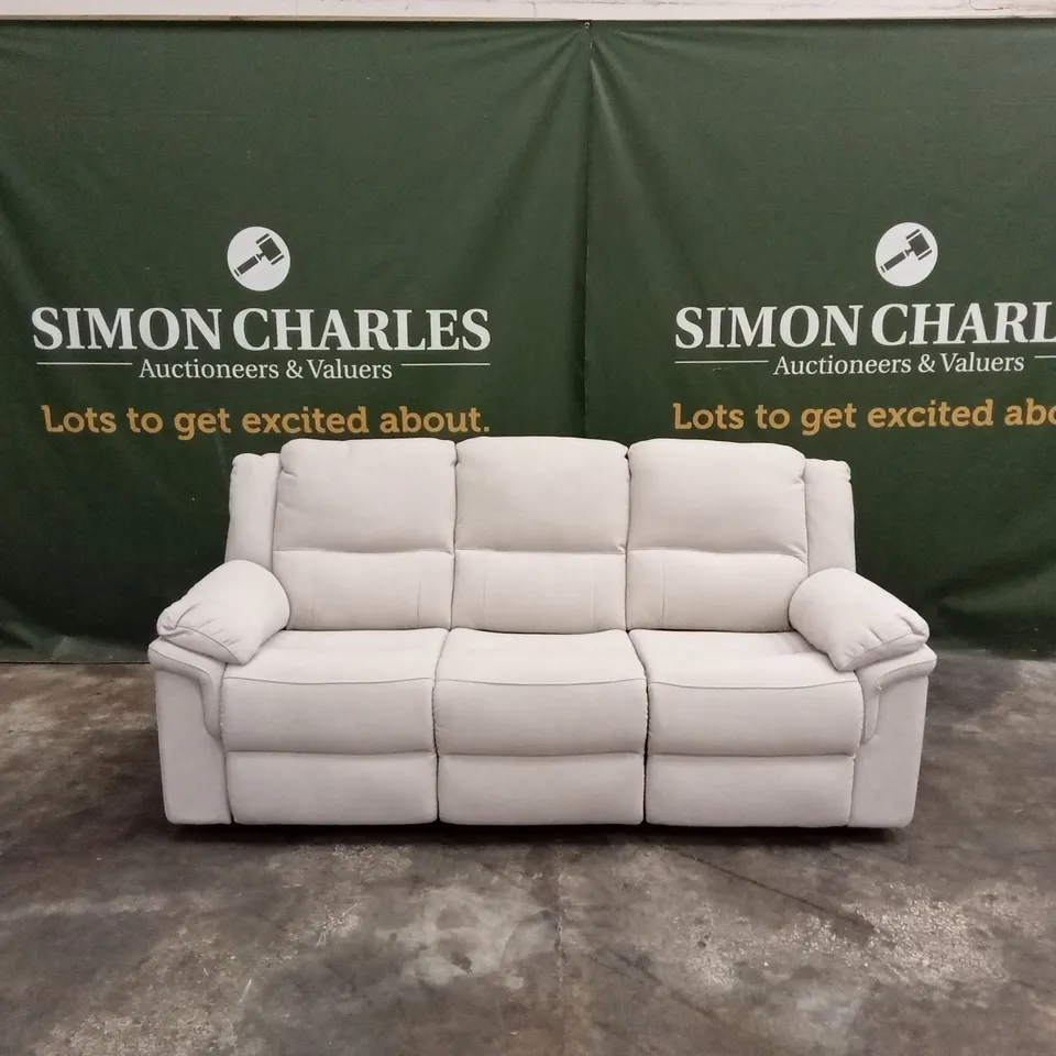 ALBION CHENILLE 3 SEATER HIGH BACK MANUAL RECLINER SOFA RRP £679