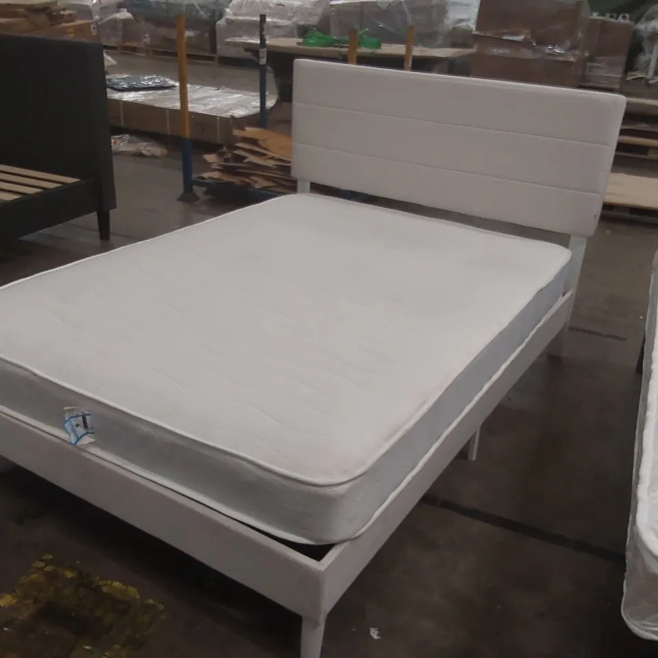 BELLAY UPHOLSTERED 4'6 DOUBLE BED FRAME WITH MATTRESS