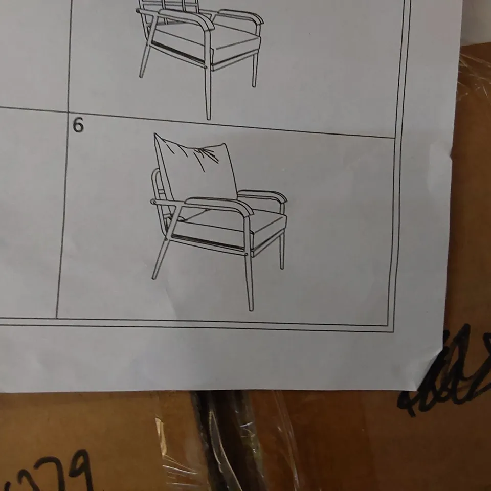 BOXED FAUX LEATHER BEIGE CHAIR (1 BOX)