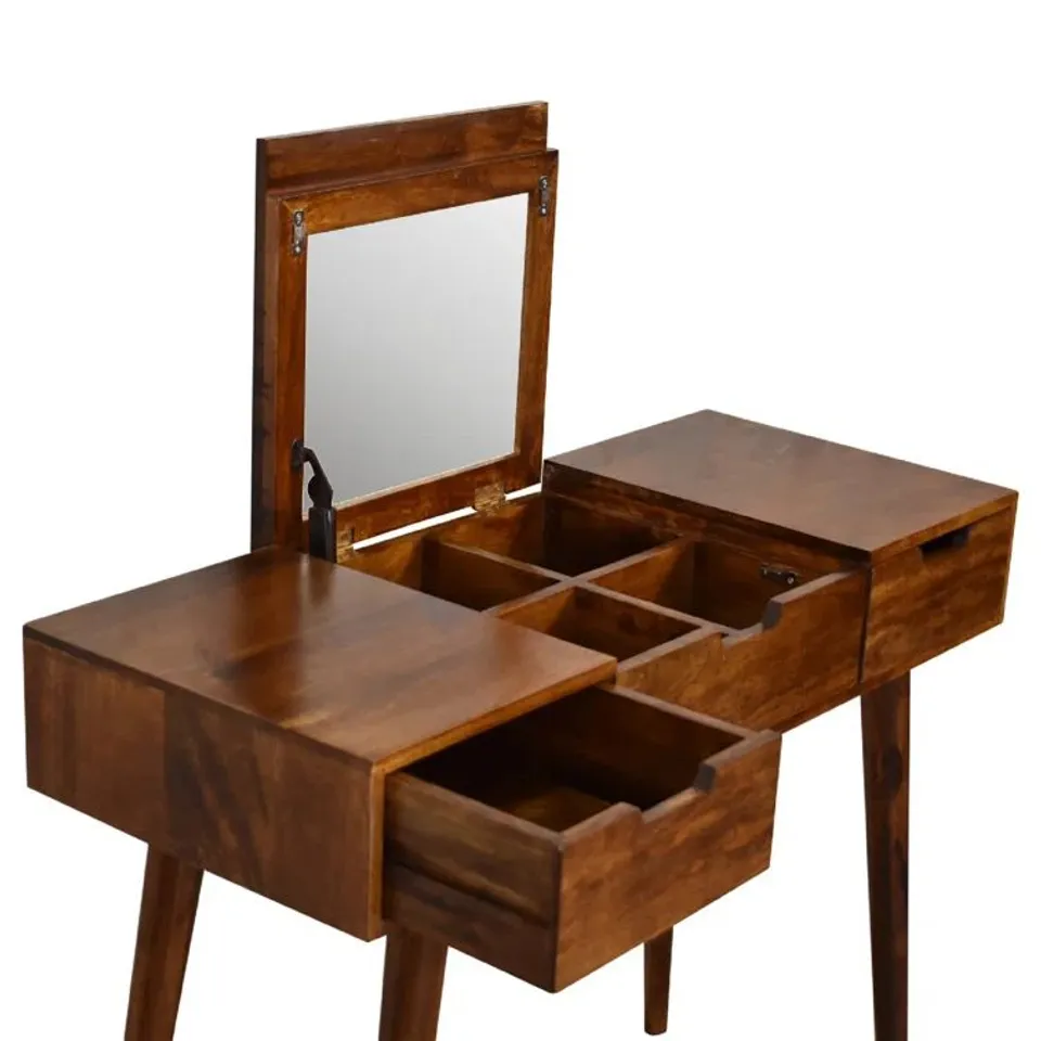 BOXED ZUBLEY DRESSING TABLE WITH MIRROR - CHESTNUT (1 BOX)