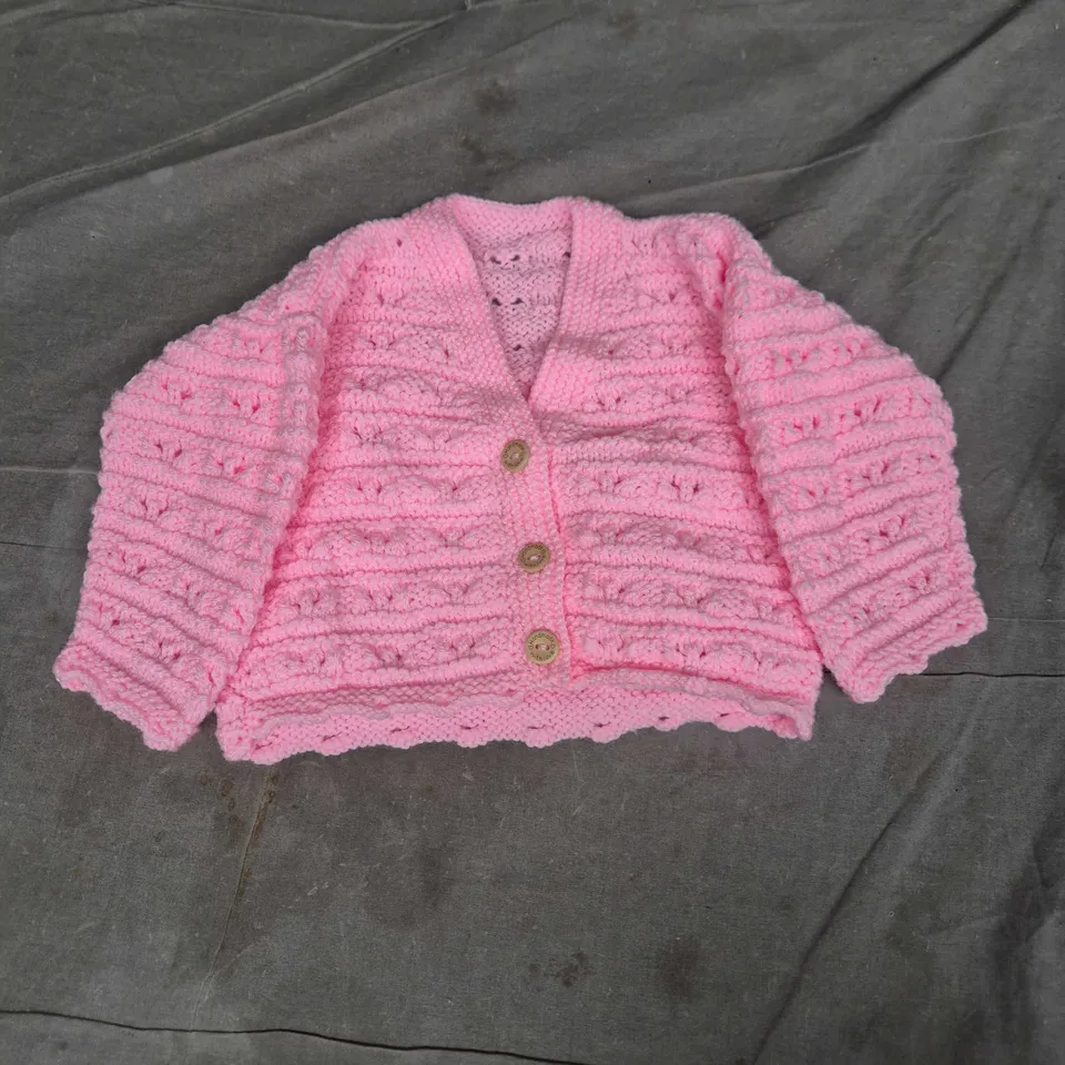 Set of 5 Baby Knitted Cardigans SIZES NOT VERIFIED – Cream, Yellow, Pink & White 