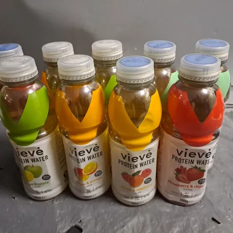 LOT OF 9 VIEVE PROTEIN WATER - VARIOUS FLAVOURS