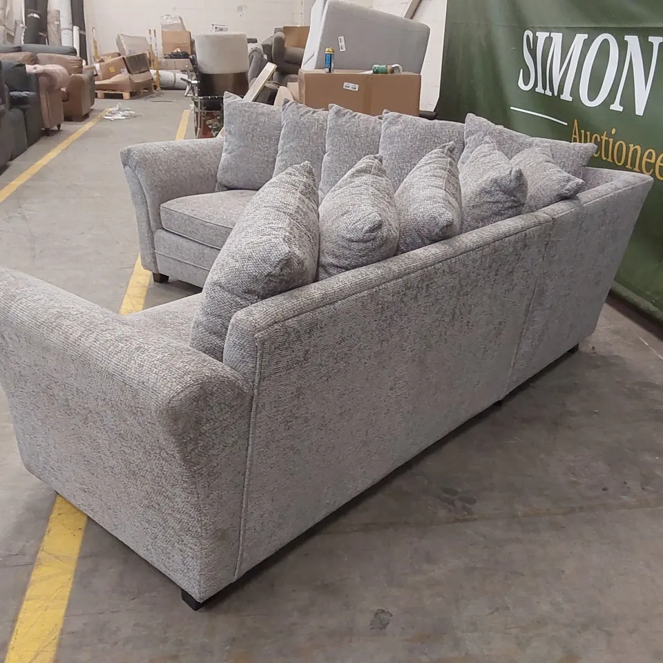 DURY CHUNKY WEAVE CORNER GROUP SOFA - GREY RRP £1349